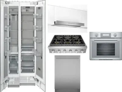 6 Piece Package Includes Refrigerator, Freezer, Cooktop, Wall Oven, Hood And Dishwasher