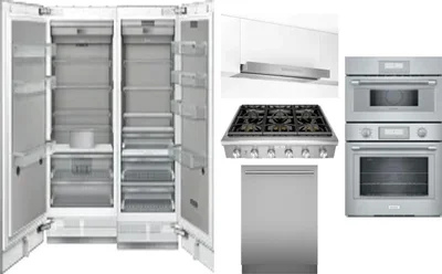 6 Piece Package Includes Refrigerator, Freezer, Cooktop, Wall Oven, Hood And Dishwasher