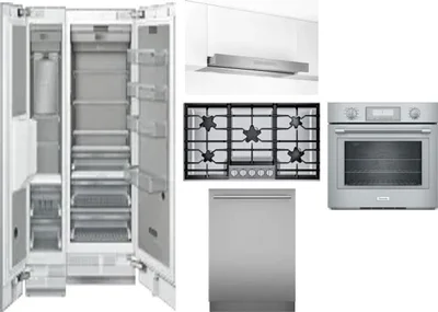 6 Piece Package Includes Refrigerator, Freezer, Cooktop, Wall Oven, Hood And Dishwasher