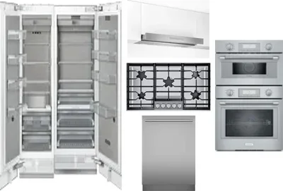 6 Piece Package Includes Refrigerator, Freezer, Cooktop, Wall Oven, Hood And Dishwasher