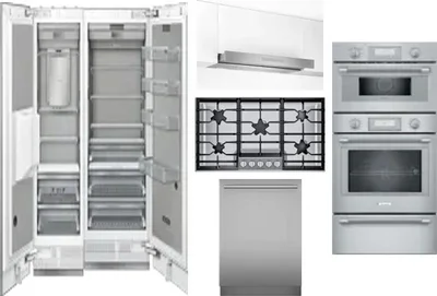 6 Piece Package Includes Refrigerator, Freezer, Cooktop, Wall Oven, Hood And Dishwasher