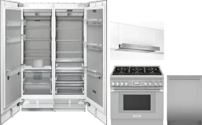 5 Piece Package Includes Refrigerator, Freezer, Range, Hood And Dishwasher