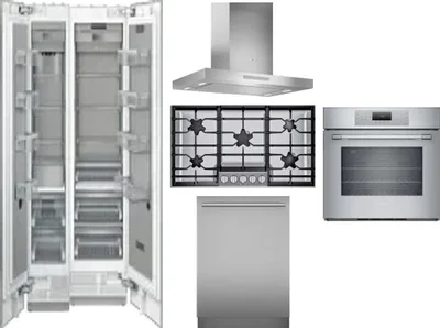 6 Piece Package Includes Refrigerator, Freezer, Cooktop, Wall Oven, Hood And Dishwasher