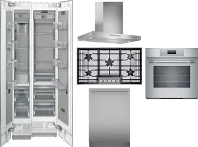 6 Piece Package Includes Refrigerator, Freezer, Cooktop, Wall Oven, Hood And Dishwasher
