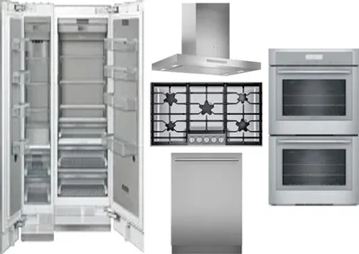 6 Piece Package Includes Refrigerator, Freezer, Cooktop, Wall Oven, Hood And Dishwasher