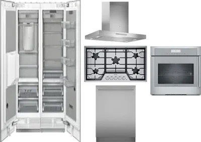 6 Piece Package Includes Refrigerator, Freezer, Cooktop, Wall Oven, Hood And Dishwasher
