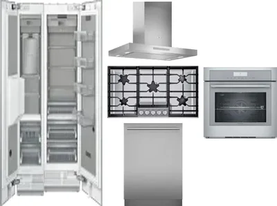 6 Piece Package Includes Refrigerator, Freezer, Cooktop, Wall Oven, Hood And Dishwasher