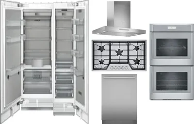 6 Piece Package Includes Refrigerator, Freezer, Cooktop, Wall Oven, Hood And Dishwasher