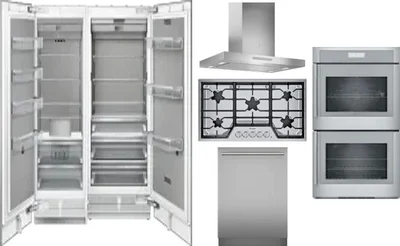 6 Piece Package Includes Refrigerator, Freezer, Cooktop, Wall Oven, Hood And Dishwasher