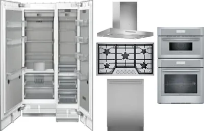 6 Piece Package Includes Refrigerator, Freezer, Cooktop, Wall Oven, Hood And Dishwasher