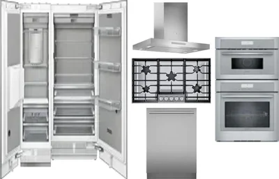6 Piece Package Includes Refrigerator, Freezer, Cooktop, Wall Oven, Hood And Dishwasher