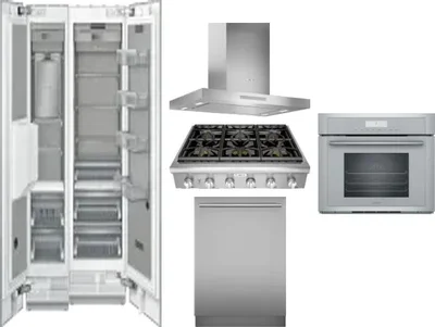 6 Piece Package Includes Refrigerator, Freezer, Cooktop, Wall Oven, Hood And Dishwasher