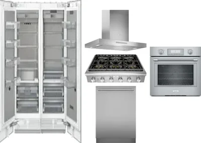 6 Piece Package Includes Refrigerator, Freezer, Cooktop, Wall Oven, Hood And Dishwasher