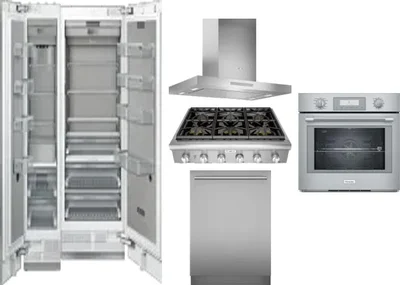 6 Piece Package Includes Refrigerator, Freezer, Cooktop, Wall Oven, Hood And Dishwasher