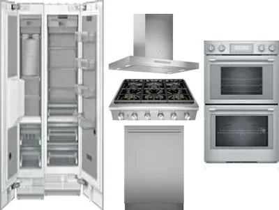 6 Piece Package Includes Refrigerator, Freezer, Cooktop, Wall Oven, Hood And Dishwasher