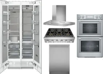 6 Piece Package Includes Refrigerator, Freezer, Cooktop, Wall Oven, Hood And Dishwasher