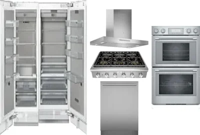 6 Piece Package Includes Refrigerator, Freezer, Cooktop, Wall Oven, Hood And Dishwasher