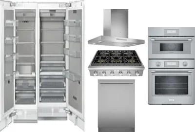 6 Piece Package Includes Refrigerator, Freezer, Cooktop, Wall Oven, Hood And Dishwasher