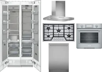 6 Piece Package Includes Refrigerator, Freezer, Cooktop, Wall Oven, Hood And Dishwasher