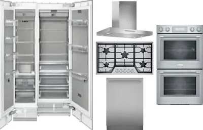 6 Piece Package Includes Refrigerator, Freezer, Cooktop, Wall Oven, Hood And Dishwasher