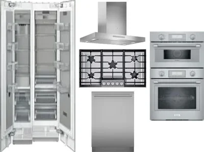 6 Piece Package Includes Refrigerator, Freezer, Cooktop, Wall Oven, Hood And Dishwasher