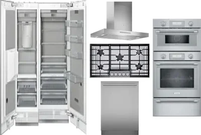 6 Piece Package Includes Refrigerator, Freezer, Cooktop, Wall Oven, Hood And Dishwasher