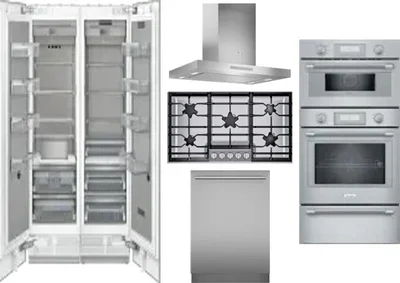 6 Piece Package Includes Refrigerator, Freezer, Cooktop, Wall Oven, Hood And Dishwasher
