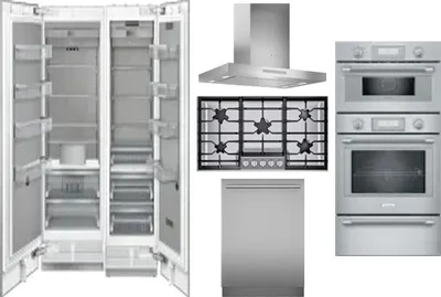 6 Piece Package Includes Refrigerator, Freezer, Cooktop, Wall Oven, Hood And Dishwasher