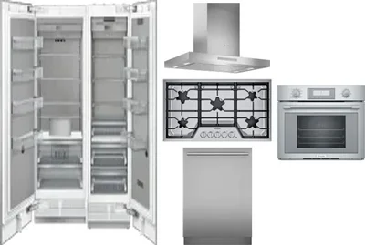 6 Piece Package Includes Refrigerator, Freezer, Cooktop, Wall Oven, Hood And Dishwasher