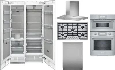 6 Piece Package Includes Refrigerator, Freezer, Cooktop, Wall Oven, Hood And Dishwasher