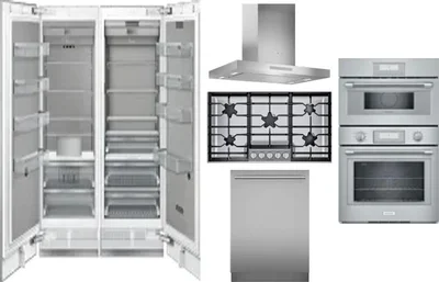 6 Piece Package Includes Refrigerator, Freezer, Cooktop, Wall Oven, Hood And Dishwasher
