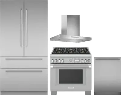 4 Piece Package Includes Refrigerator, Range, Hood And Dishwasher
