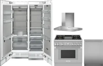 5 Piece Package Includes Refrigerator, Freezer, Range, Hood And Dishwasher