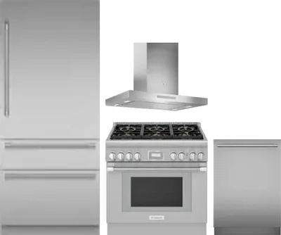 4 Piece Package Includes Refrigerator, Range, Hood And Dishwasher