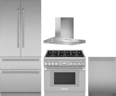 4 Piece Package Includes Refrigerator, Range, Hood And Dishwasher