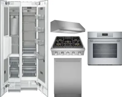 6 Piece Package Includes Refrigerator, Freezer, Cooktop, Wall Oven, Hood And Dishwasher