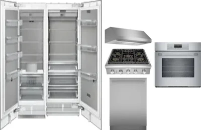6 Piece Package Includes Refrigerator, Freezer, Cooktop, Wall Oven, Hood And Dishwasher