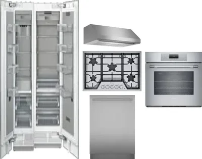 6 Piece Package Includes Refrigerator, Freezer, Cooktop, Wall Oven, Hood And Dishwasher