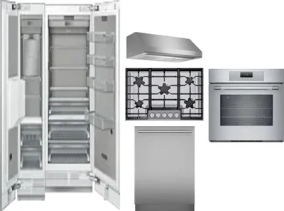 6 Piece Package Includes Refrigerator, Freezer, Cooktop, Wall Oven, Hood And Dishwasher