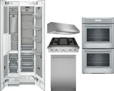 6 Piece Package Includes Refrigerator, Freezer, Cooktop, Wall Oven, Hood And Dishwasher