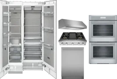 6 Piece Package Includes Refrigerator, Freezer, Cooktop, Wall Oven, Hood And Dishwasher