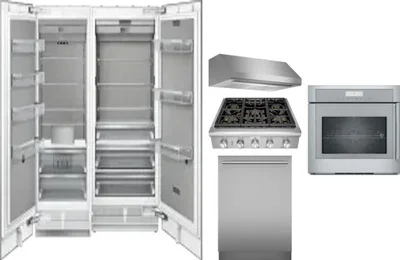 6 Piece Package Includes Refrigerator, Freezer, Cooktop, Wall Oven, Hood And Dishwasher