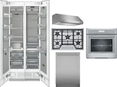 6 Piece Package Includes Refrigerator, Freezer, Cooktop, Wall Oven, Hood And Dishwasher