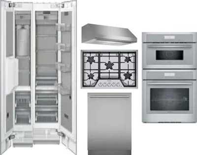 6 Piece Package Includes Refrigerator, Freezer, Cooktop, Wall Oven, Hood And Dishwasher