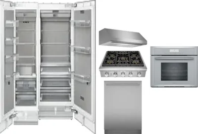 6 Piece Package Includes Refrigerator, Freezer, Cooktop, Wall Oven, Hood And Dishwasher