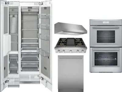 6 Piece Package Includes Refrigerator, Freezer, Cooktop, Wall Oven, Hood And Dishwasher