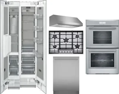 6 Piece Package Includes Refrigerator, Freezer, Cooktop, Wall Oven, Hood And Dishwasher