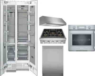 6 Piece Package Includes Refrigerator, Freezer, Cooktop, Wall Oven, Hood And Dishwasher