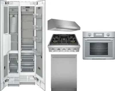 6 Piece Package Includes Refrigerator, Freezer, Cooktop, Wall Oven, Hood And Dishwasher