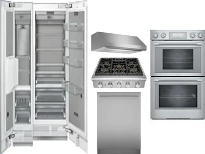 6 Piece Package Includes Refrigerator, Freezer, Cooktop, Wall Oven, Hood And Dishwasher